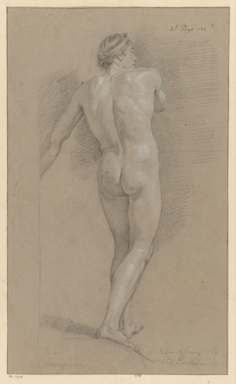 Ayakta çıplak erkek, arkadan görüldü (2. ödül 1766) by Marten Houtman