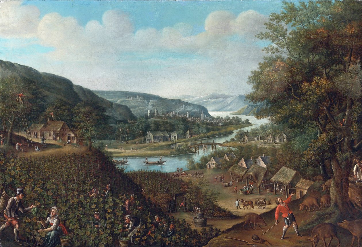Sonbahar par Valckenborch, Marten van (1535-1612). Tuval üzerine yağlı boya, ebat : 88,3x129,5, , Özel Koleksiyon by Marten van Valckenborch