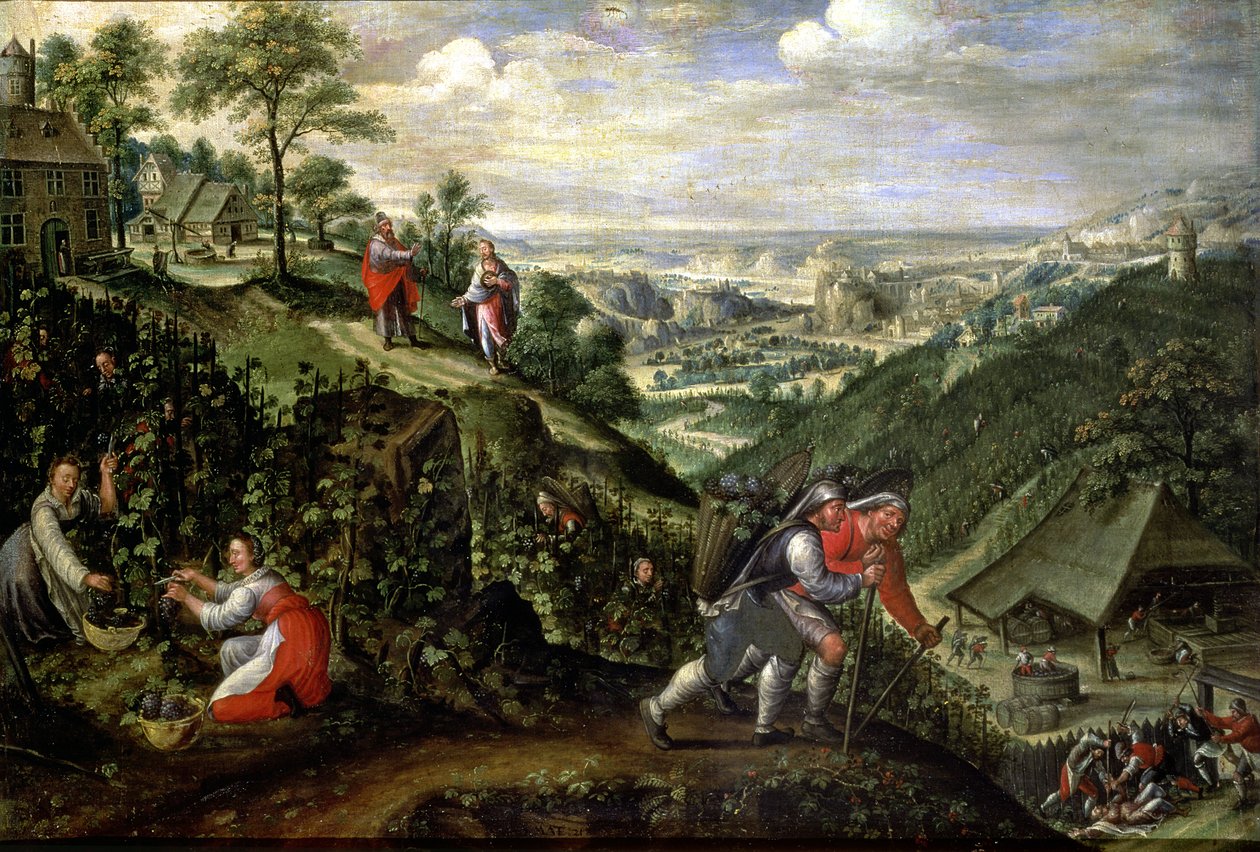 Ekim: Kötü Şarapçılar Parable of the Bad Vintners, c.1580-90 (tuval üzerine yağlı boya) by Marten van Valckenborch