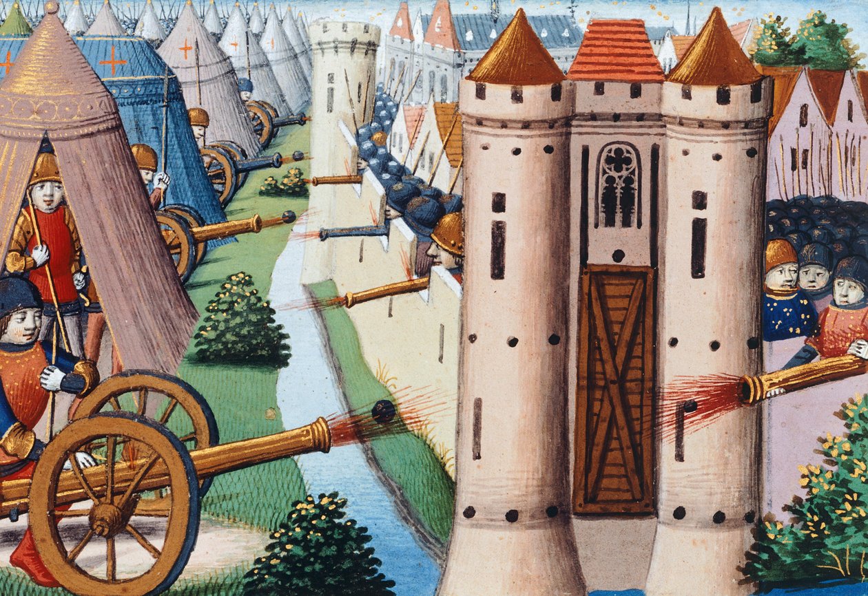 Rouen Kuşatması (Temmuz 1418-Ocak 1419) 1484, 19v folyo, Vigiles de Charles VII by Martial de Paris (fl.15th century)