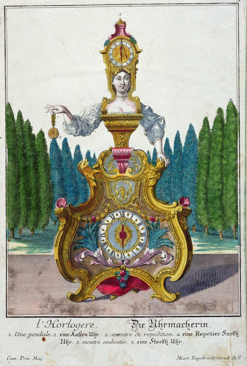 Saatçi, c.1735 (renkli gravür) by Martin Engelbrecht