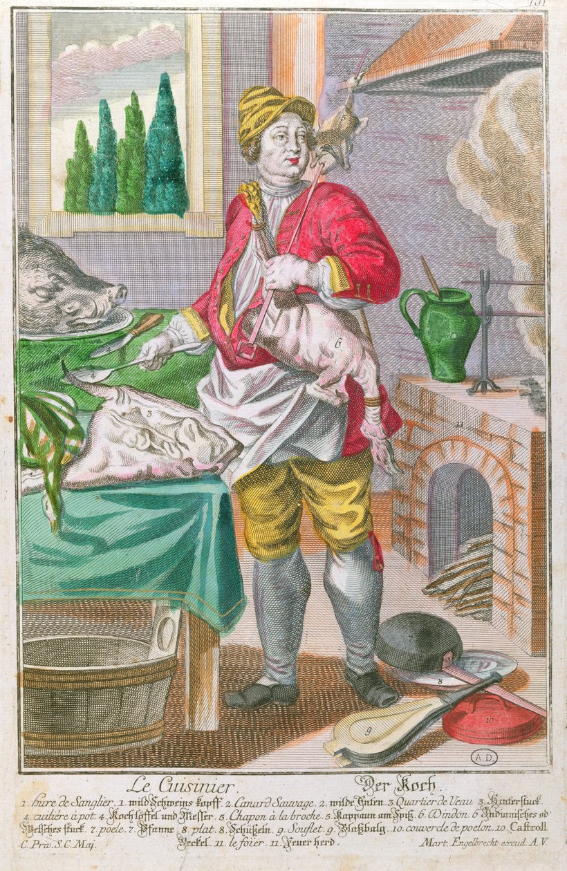 ದಿ ಕುಕ್, c.1735 ಟರ್ಕ್ by Martin Engelbrecht