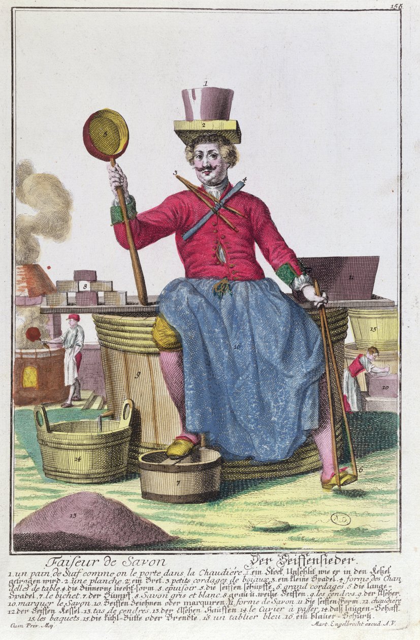 Sabun Yapıcı, c.1735 (ayrıca bkz. 170136) by Martin Engelbrecht