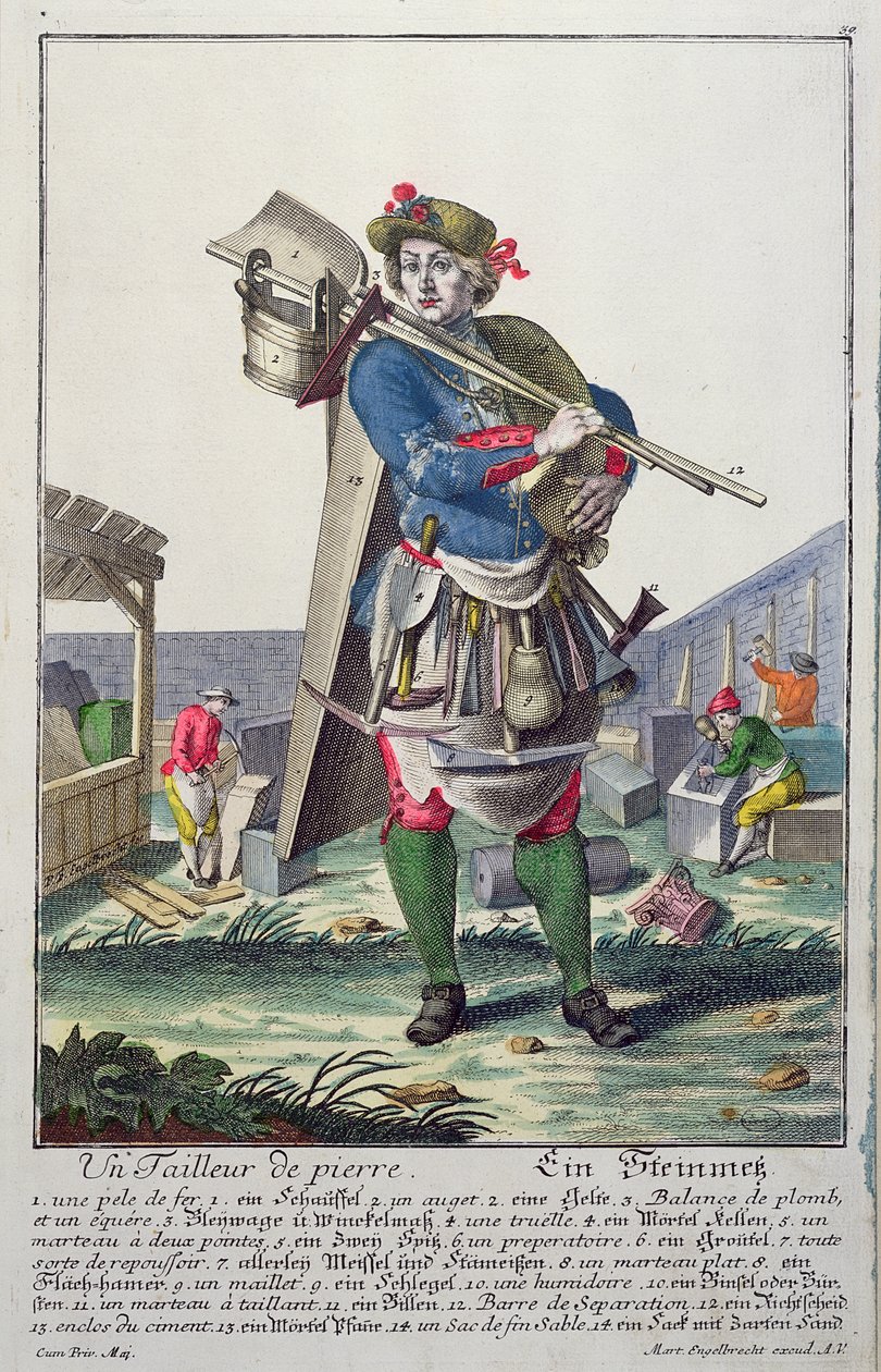 ದಿ ಸ್ಟೋನ್‌ಮೇಸನ್, c.1735 ಟರ್ಕ್ by Martin Engelbrecht
