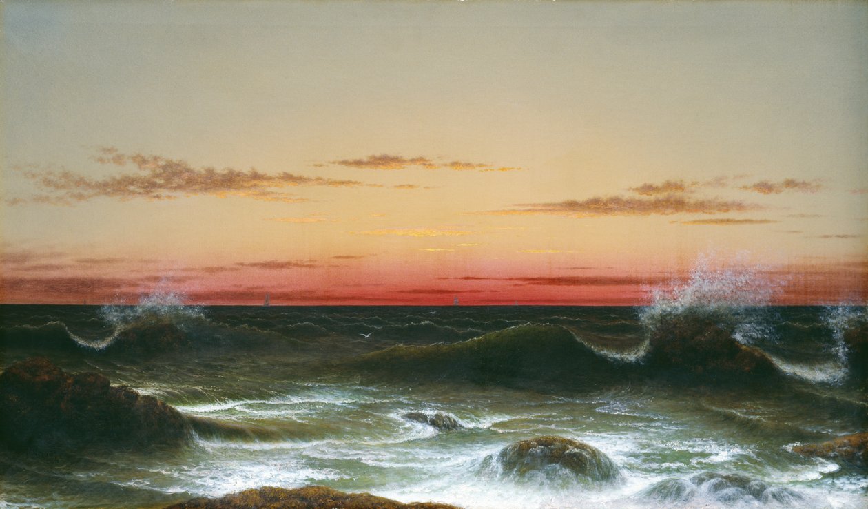 Deniz Manzarası: Gün Batımı, 1861 by Martin Johnson Heade
