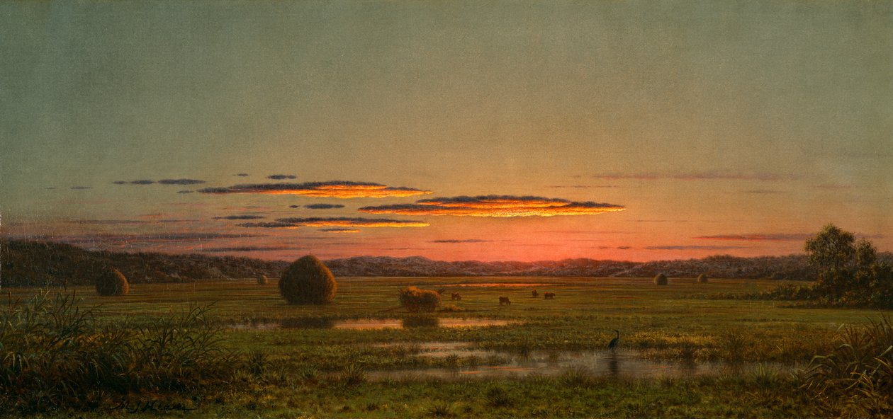 Gün batımı, yaklaşık 1880 by Martin Johnson Heade
