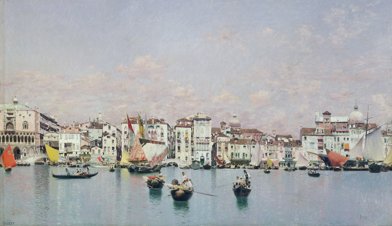 Doge Sarayı ve Riva degli Schiavoni, Venedik by Martín Rico y Ortega