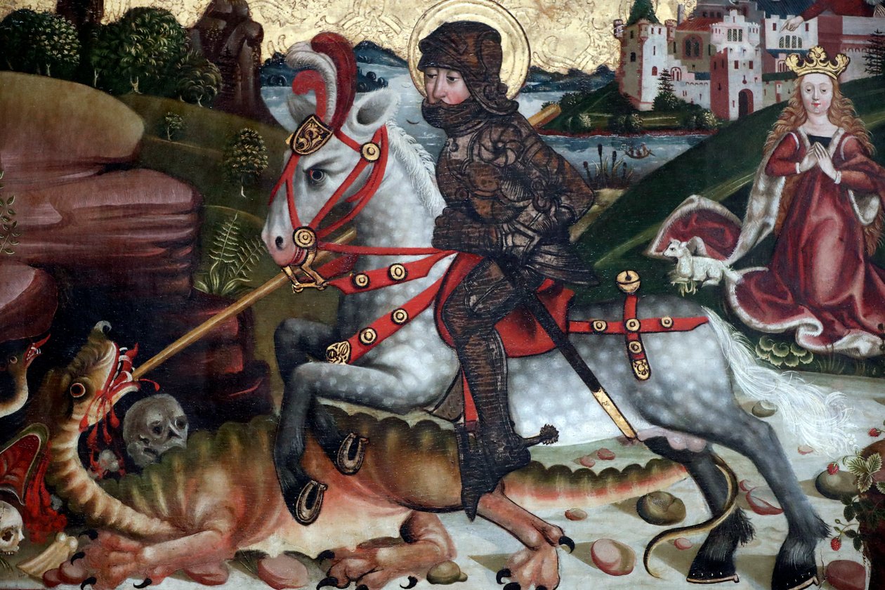 Aziz George ejderhayı öldürür by Martin Schongauer