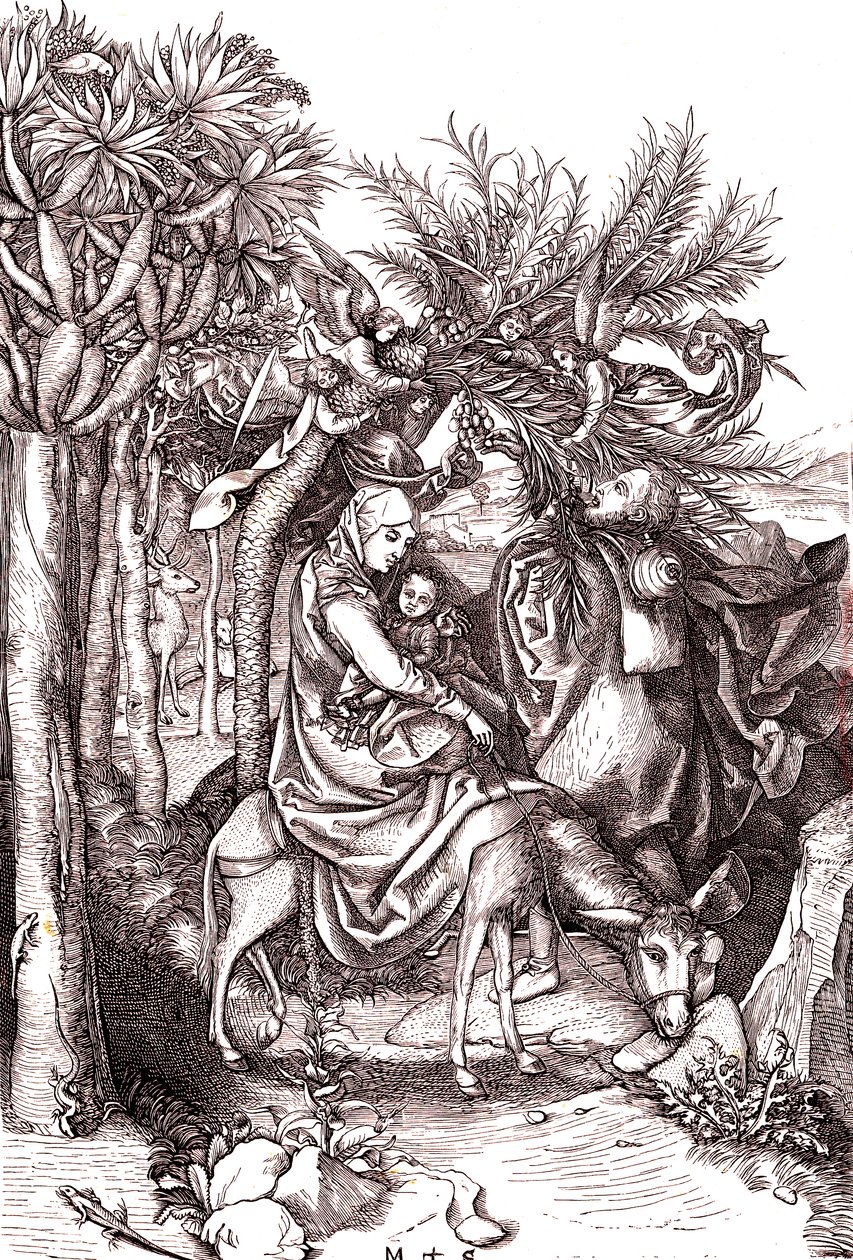 Kutsal Aile Mısır'a uçuş by Martin (after) Schongauer