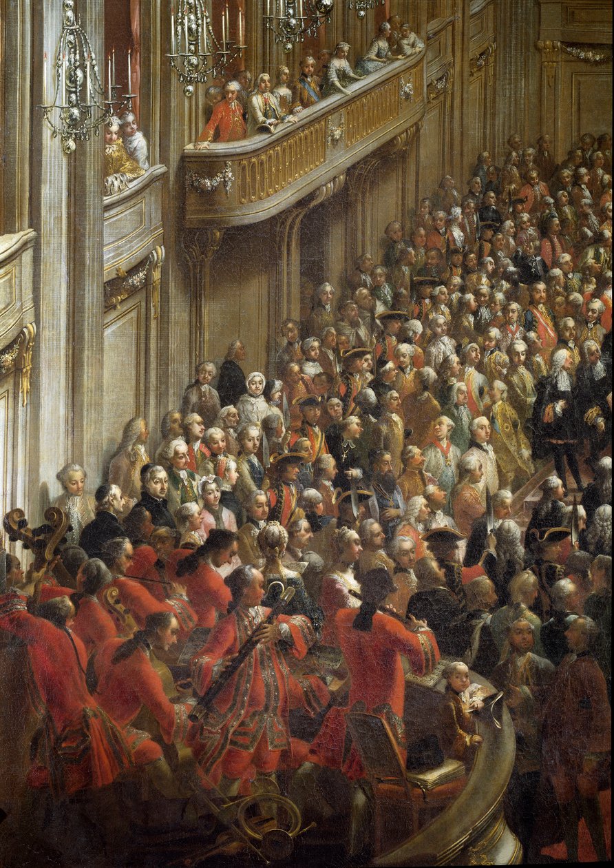 Mozart çocuğu müzisyenlerin yanında. Parma Prensesi Isabella