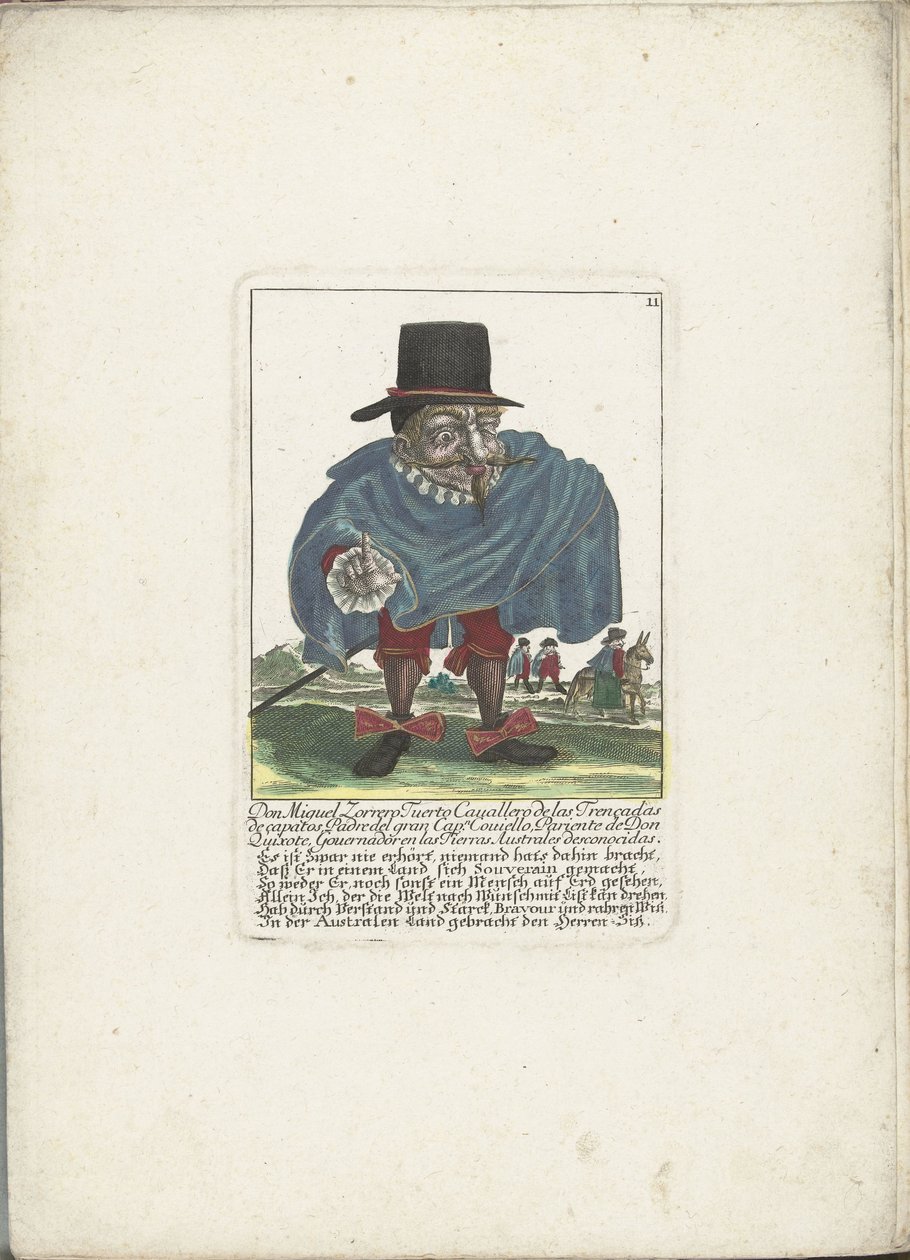 De Spaanse dwerg Don Miguel Zorrero Tuerto, ca. 1710 Don Miguel Zorrero Tuerto Cavallero de las Trencedas de capatos, Büyük Kaptan