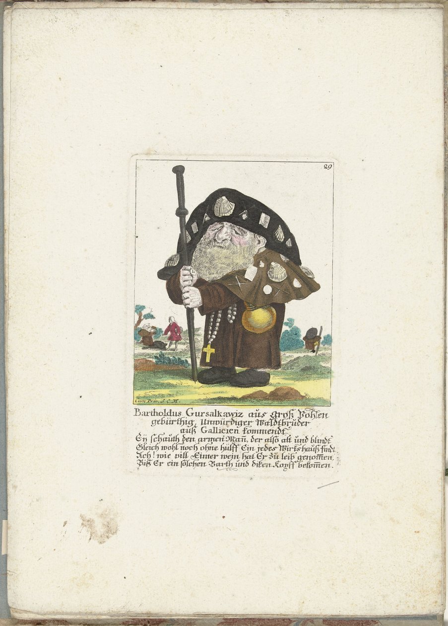 De dwerg Bartholdus Gursalkawiz, pelgrim uit Compostella olarak, yaklaşık 1710 Bartholdus Gursalkawiz, Groß Pohlen