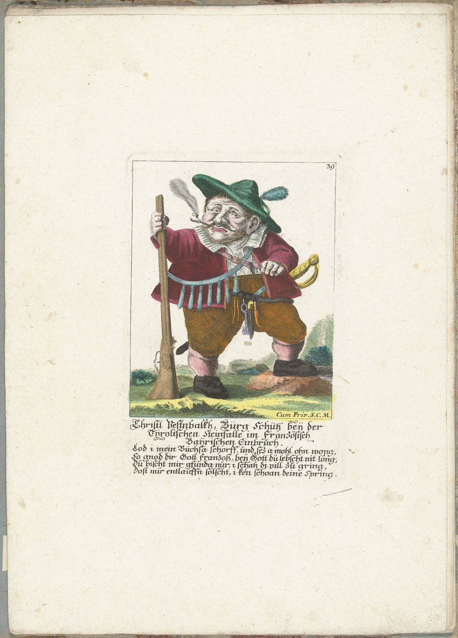 De dwerg Christl Vestnbalkh, yaklaşık 1710 Christl Vestnbalkh, Bürg Schütz, Fransız Bayrian hırsızlığındaki Tirol taş tuzağının yakınında (nesnedeki başlık) Il Callotto resurcitato veya Yeni Mobilyalı Küçük Dolap (seri başlığı) by Martin Engelbrecht (attributed to)