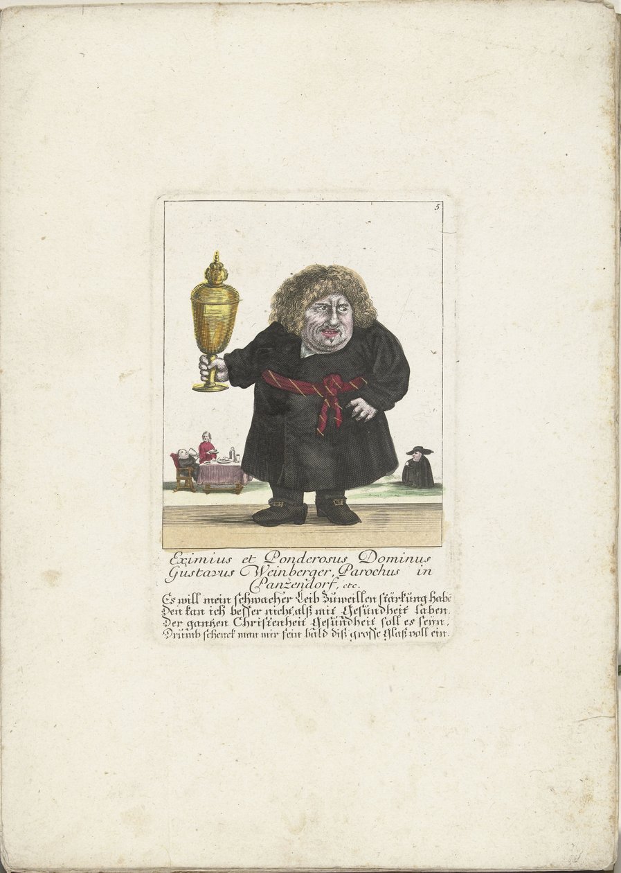Kupalı ​​Bir Rahip Olarak Cüce Gustavus Weinberger, 1710 dolayları Panzendorf