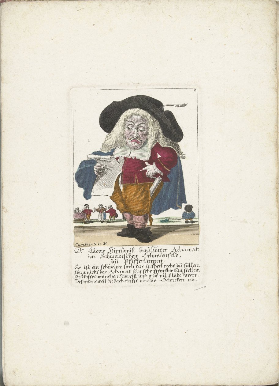 De dwerg Lucas Hirnzwik, en iyi savunucu olarak, yaklaşık 1710 doktor Lucas Hirnzwik, Swabian Schnekenfeld