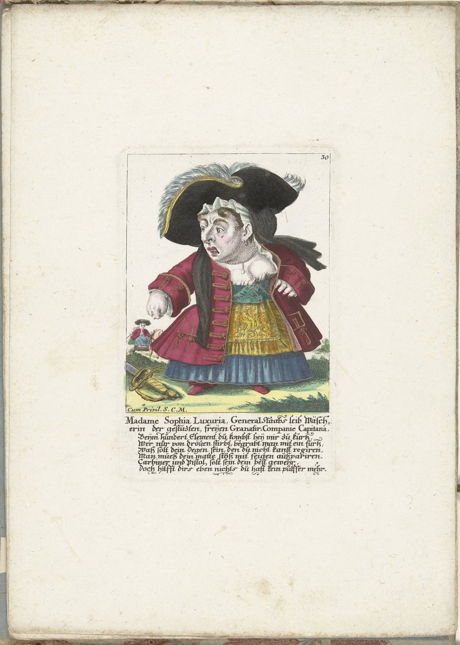De dwerg Madam Sophia Luxuria, yaklaşık 1710 Madam Sophia Luxuria, General Staab