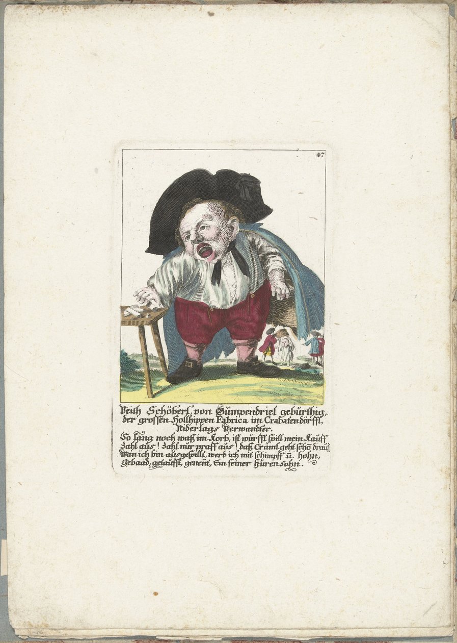 Dwerg Veith Schöberl von Gümpendriel, yaklaşık 1710 Veith Schöberl von Gümpendriel doğdu, Crabatendörffl