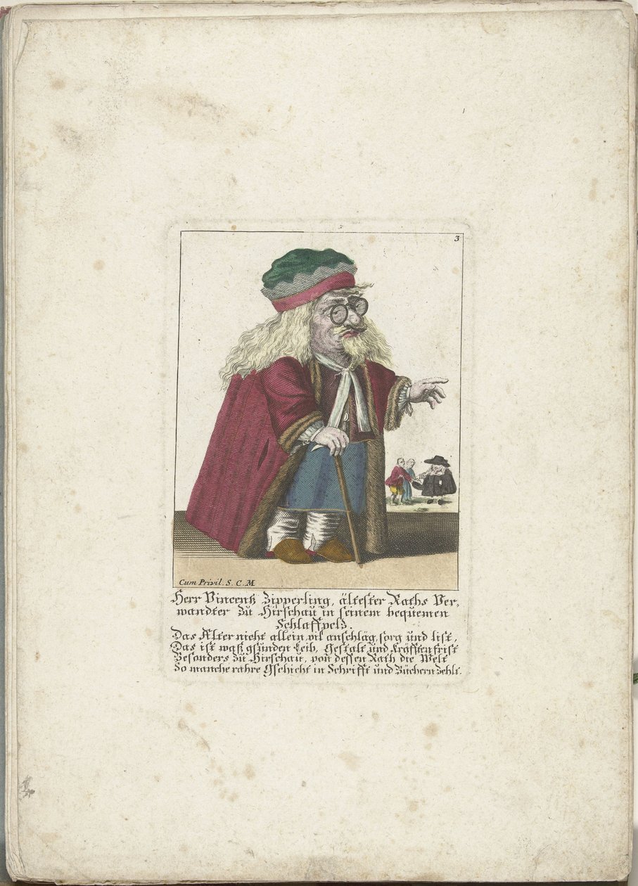 Dwerg Vincentz Zipperling, een bontjas, yaklaşık 1710 Herr Vincentz Zipperling, Rath