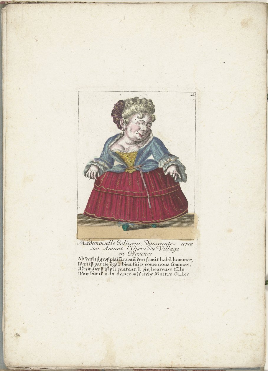 Dwerg als de Franse Matmazel Jolicoeur, yak. 1710 Matmazel Jolicoeur, Provence
