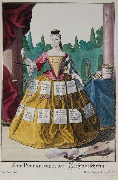 Bir Kadın Savcı, c.1735 (renkli taş) by Martin Engelbrecht