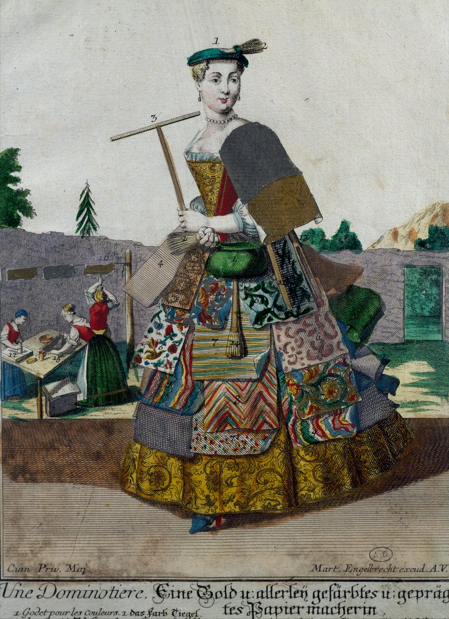 Renkli kağıt üreticisi, Assemblage des nouveau manouvries habilles Martin Engelbrecht (1684-1756), Almanya