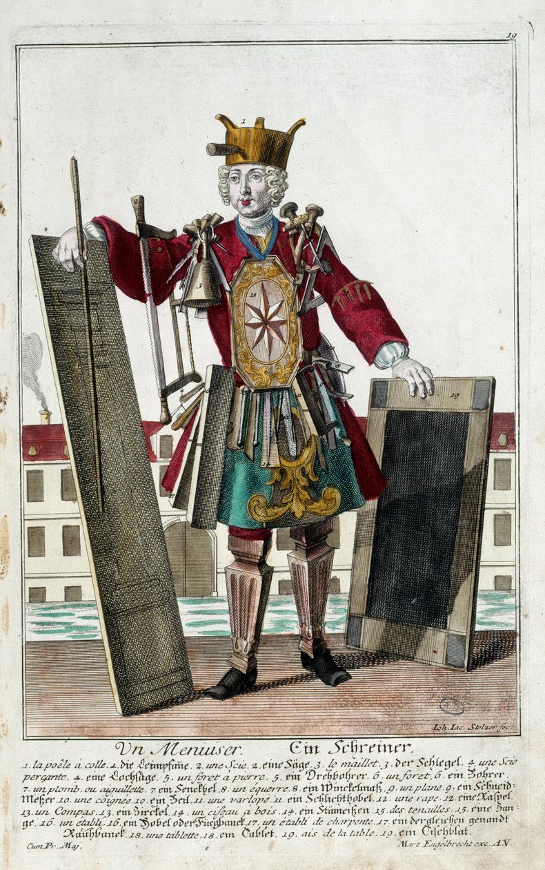 Metier : Marangoz. Martin Engelbrecht (1684-1756), “Manouvries habilles