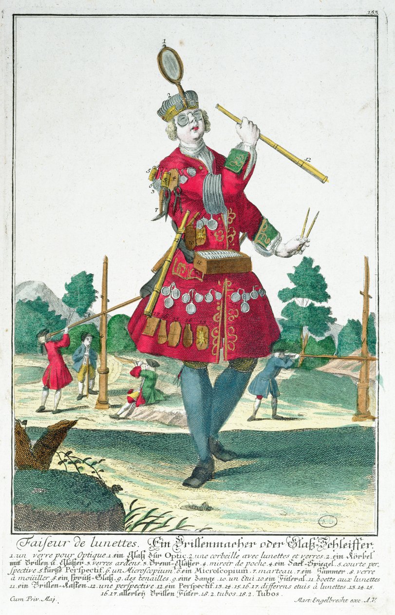 Gözlük Üreticisi, Augsburg 1735 by Martin Engelbrecht