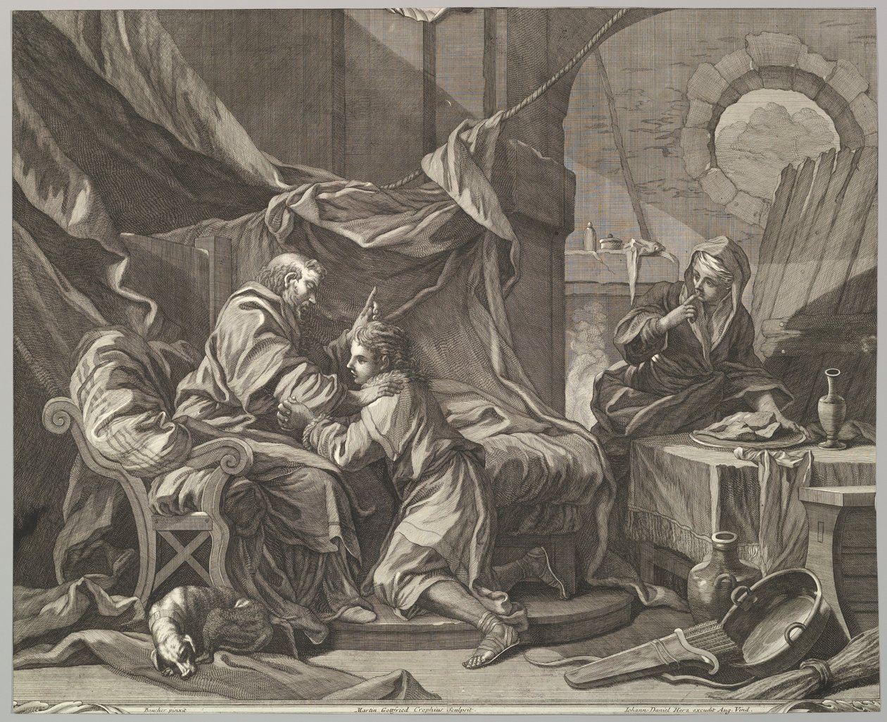 Isaac Blessing Jacob, 18. yüzyıl. by Martin Gottfried Crophius