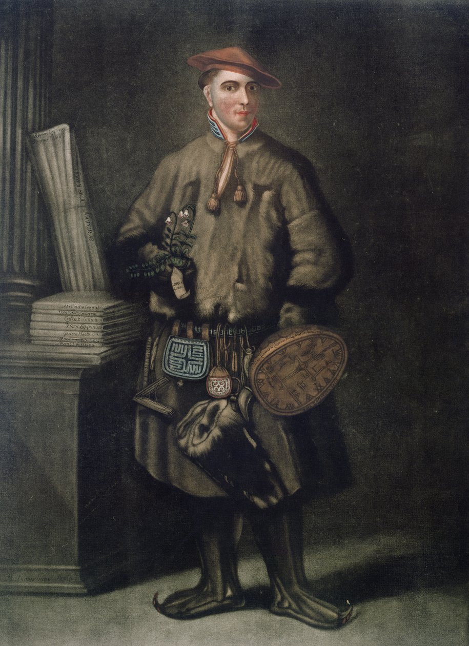 Carolus Linnaeus (1707-78), Henry Kingsbury (fl.1775-98) tarafından oyulmuş Laponya Elbisesi içinde, 1805 yayınlandı by Martin Hoffman