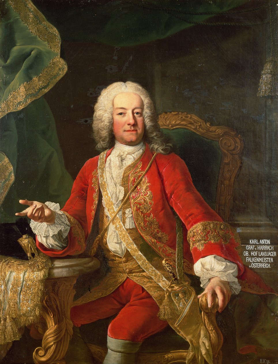 Kont Carl Anton von Harrach, Usta Falconer ve Avusturya Lord Teğmeni by Martin II Mytens or Meytens