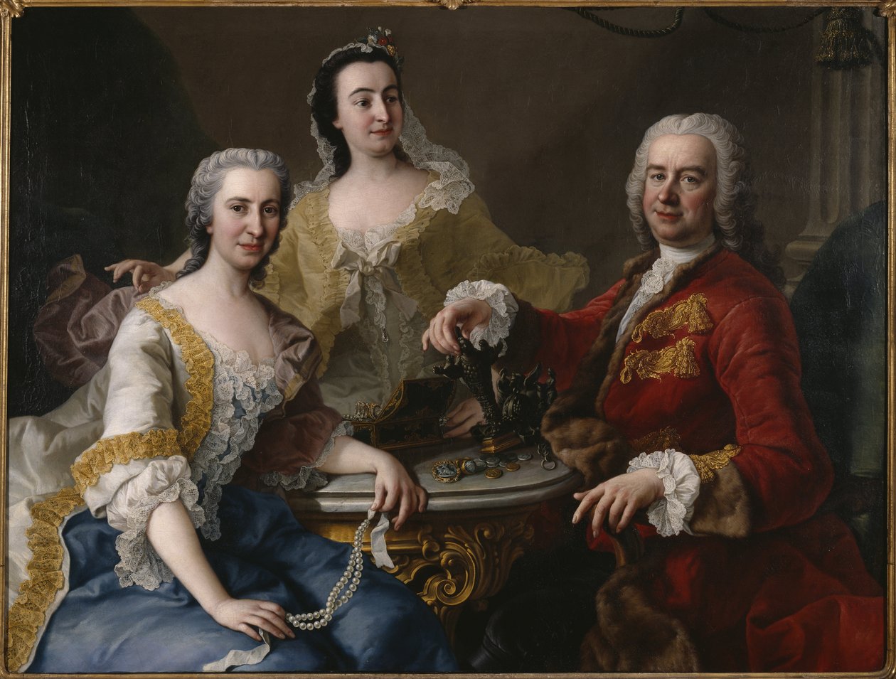 Joseph Angelo de France (1691-1761), Ailesi ile, Mijtens (Meytens), Martin van, the Younger (1695-1770). Tuval üzerine yağlıboya by Martin II Mytens or Meytens