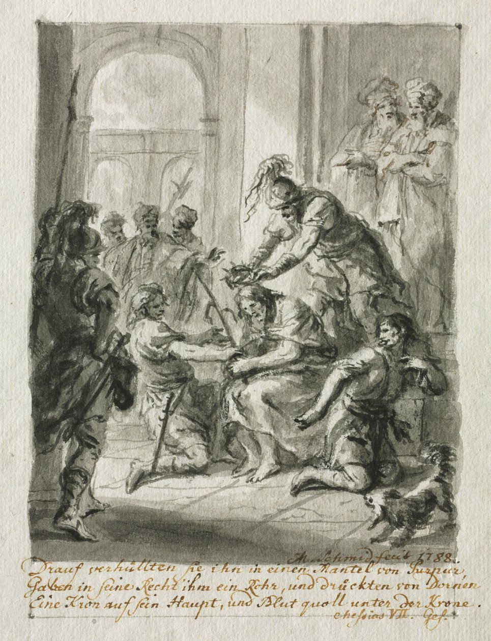Dikenlerle Taçlanan İsa, 1788. by Martin Johann Schmidt