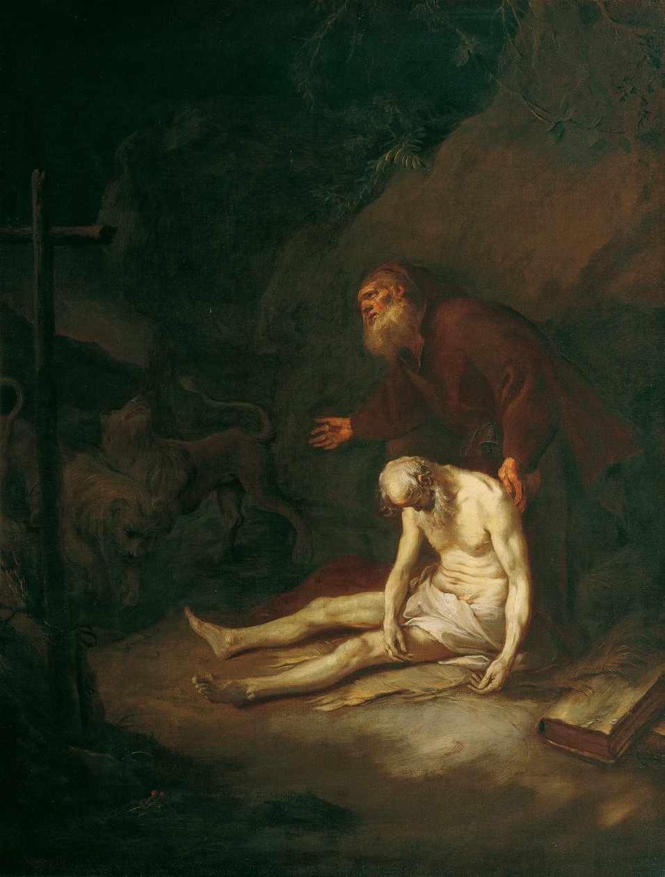 Kutsal keşişler Antonius ve Paul by Martin Johann Schmidt