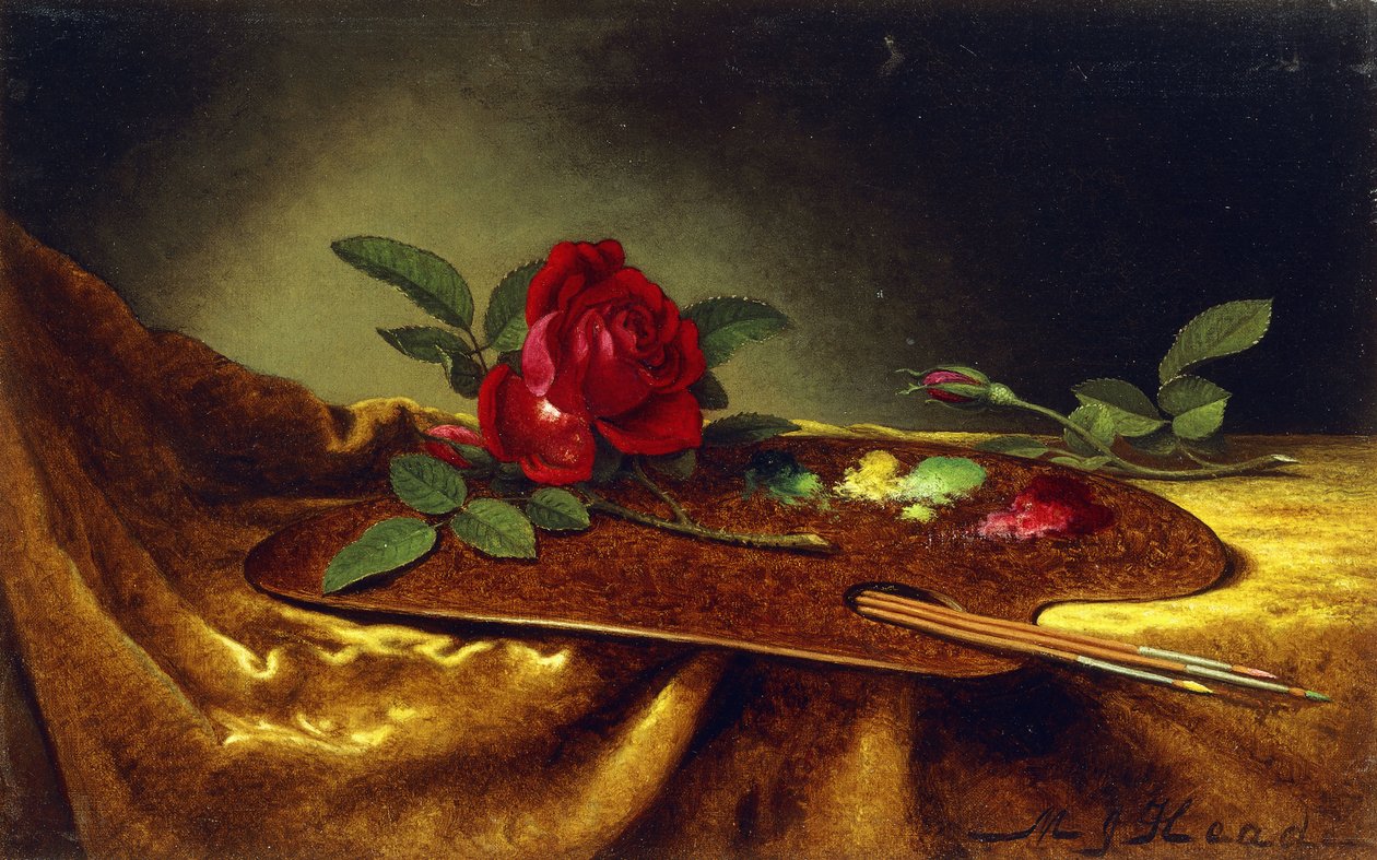 Paletteki Güller, 1880"ler by Martin Johnson Heade