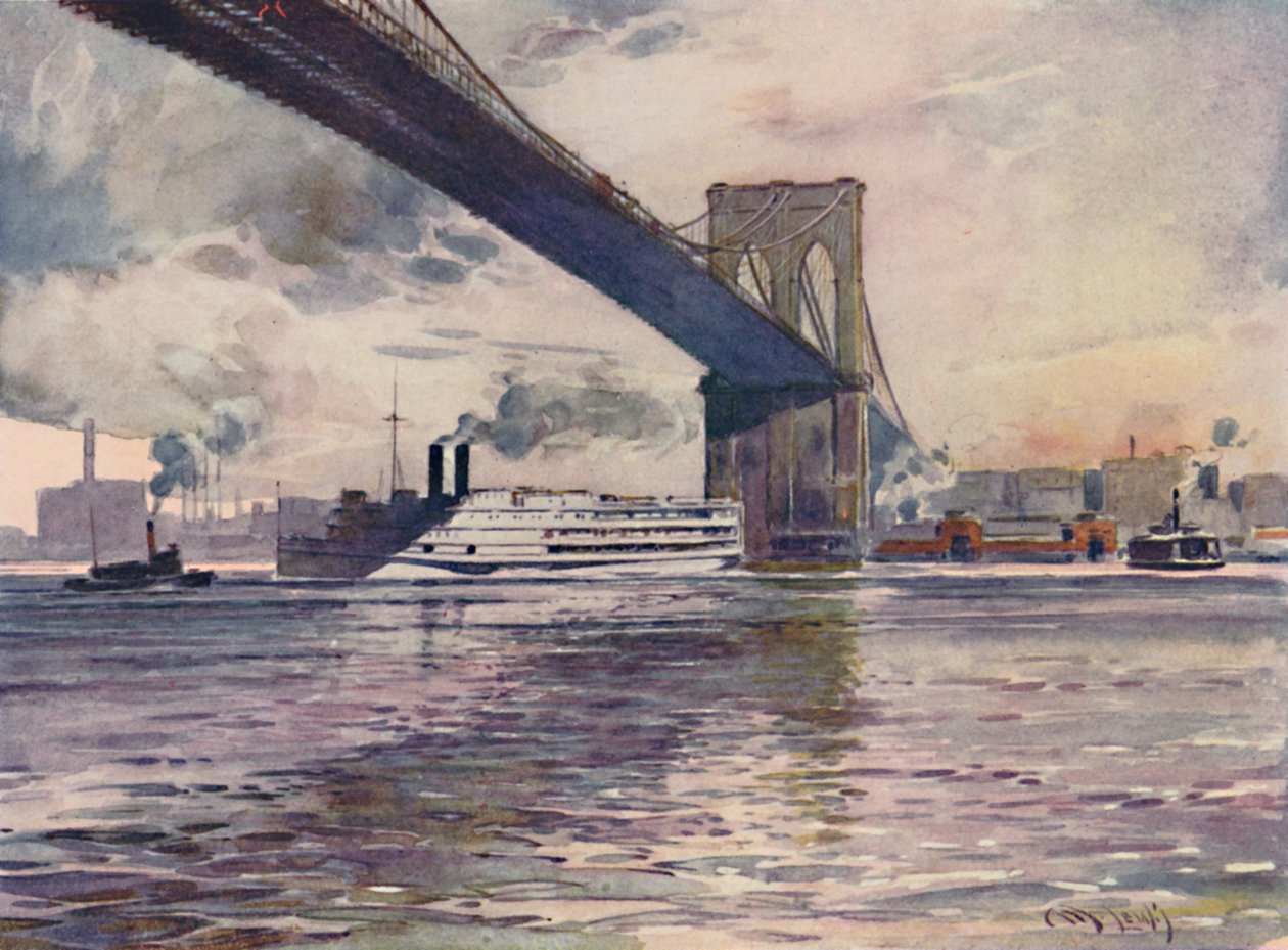 Brooklyn Köprüsü, New York, 1916 by Martin Lewis