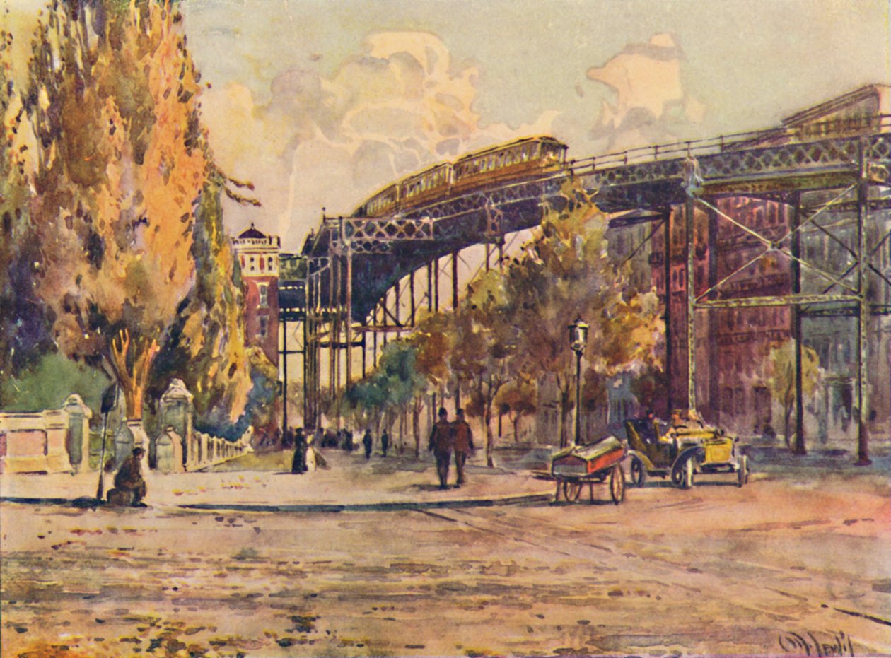 Yükseltilmiş Demiryolu, New York, 1916 by Martin Lewis