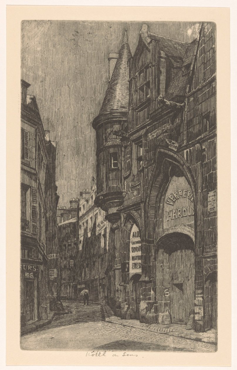 Paris'te Hôtel de Sens ile sokak görünümü by Martin Monnickendam
