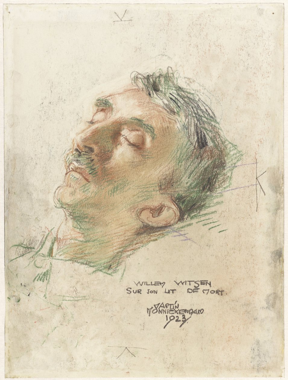 Willem Witsen ölüm döşeğinde Willem Witsen sur oğlu lit de mort (nesnedeki başlık) by Martin Monnickendam