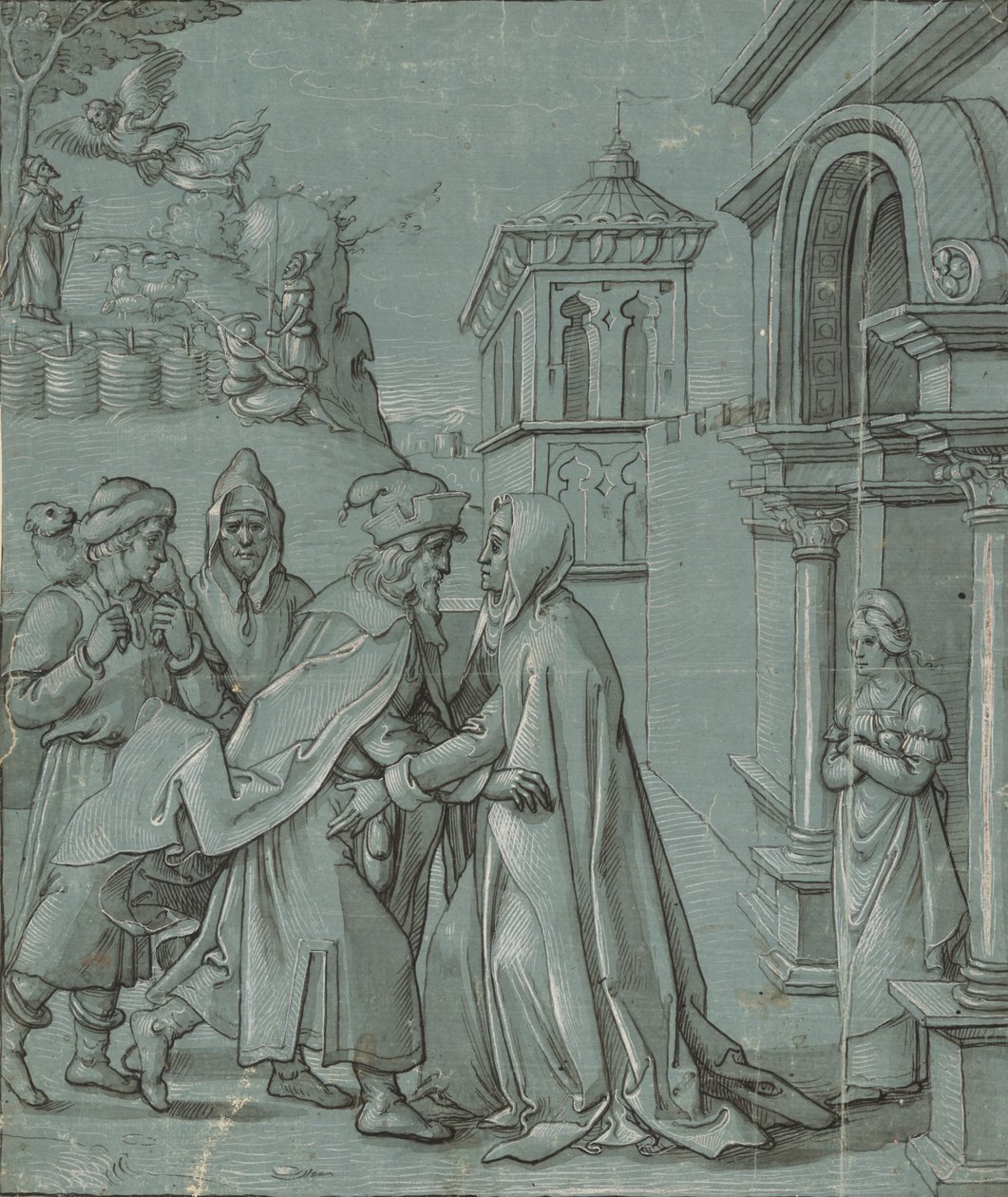 Joachim ve Anne'nin Altın Kapı'da Buluşması by Martin Schaffner