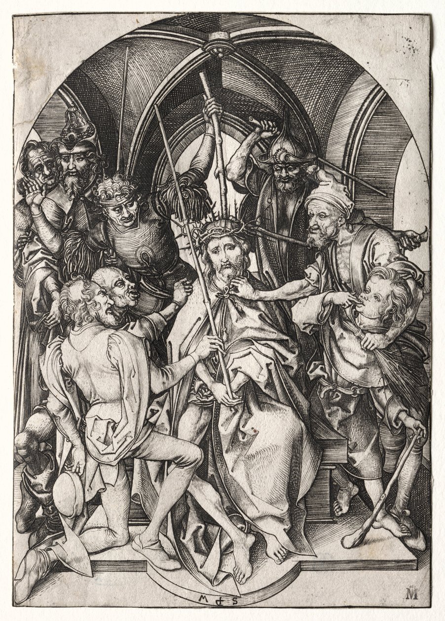 İsa Dikenlerle Taçlandırıldı. by Martin Schongauer