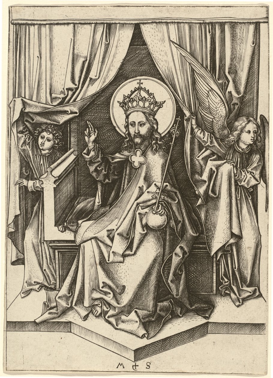Mesih İki Melekle Taht Edildi by Martin Schongauer