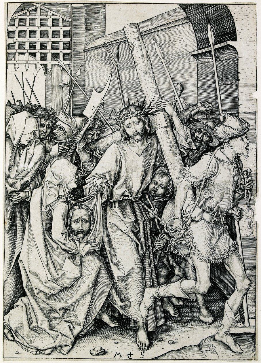 15. yüzyılın sonlarında haç taşıyan İsa by Martin Schongauer