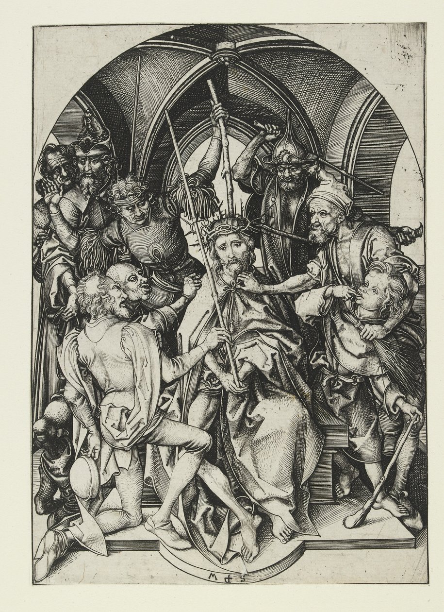 Dikenler ile taçlandırılmış İsa, 15. yüzyılın sonlarında by Martin Schongauer