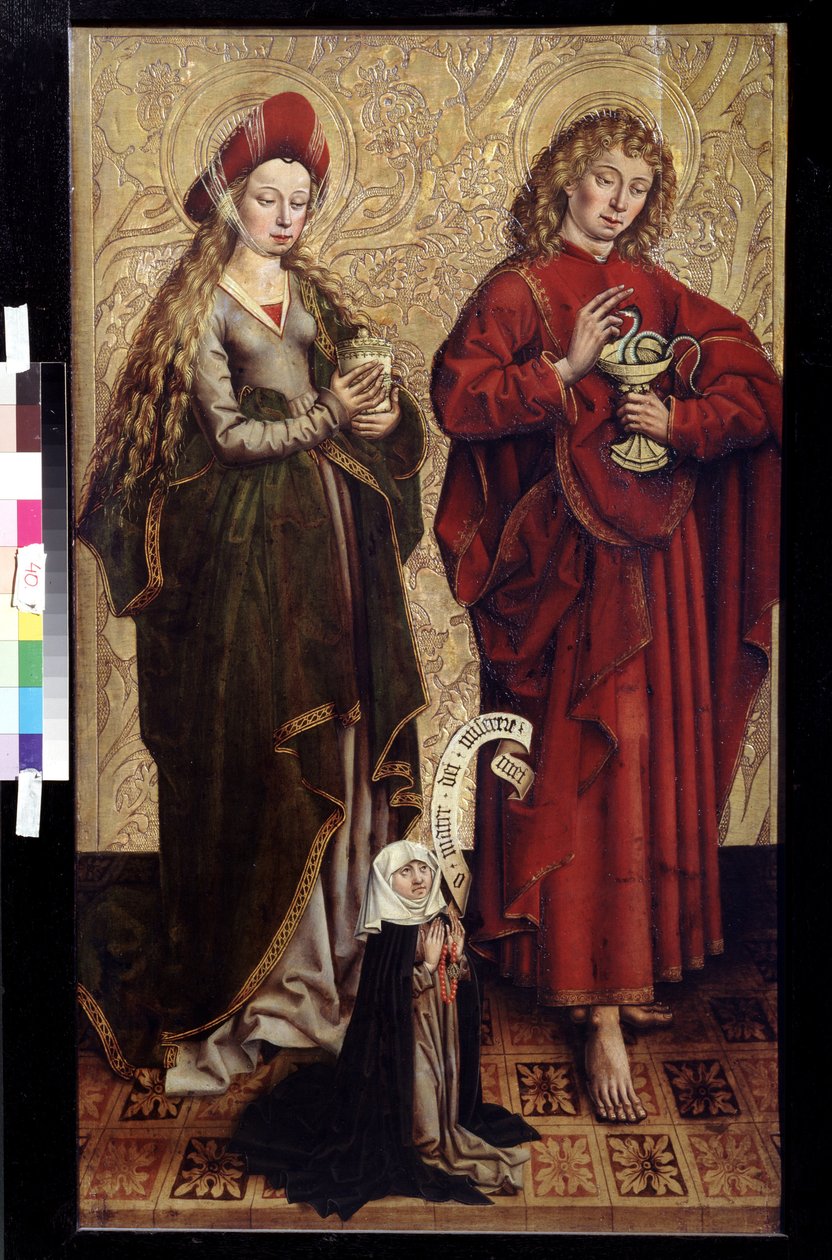 Havari John, Mary Magdalen ve bağışçı. Martin Schongauer