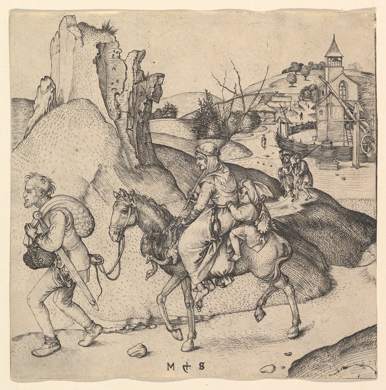 Köylü Ailesi Pazara Gidiyor, ca. 1435-1491. by Martin Schongauer