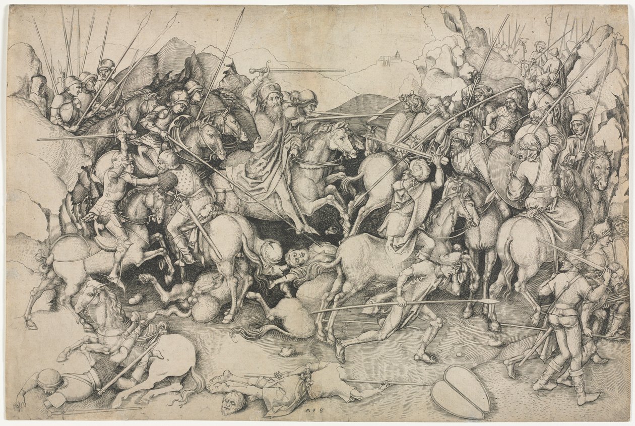Aziz James ve Sarazenler, 15. Yüzyıl. by Martin Schongauer