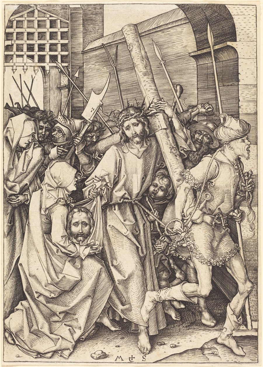 Aziz Veronica ile Haç Taşı by Martin Schongauer