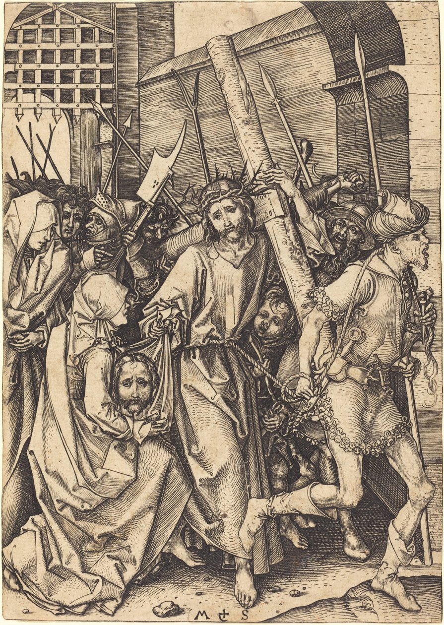 Aziz Veronica ile Haç Taşı by Martin Schongauer