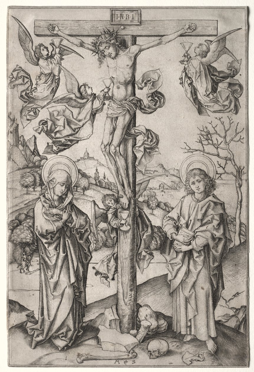 Dört Melekle Çarmıha Gerilme by Martin Schongauer