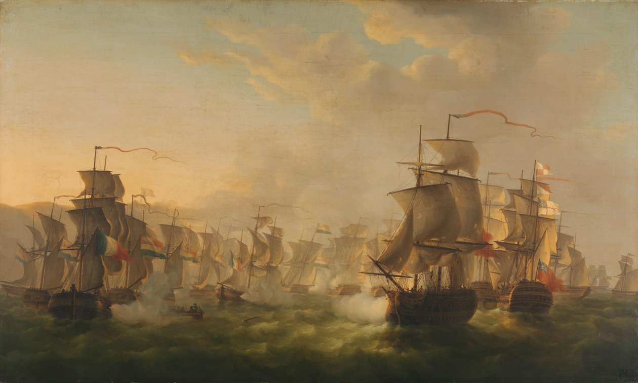 Hollanda ve İngiliz Filolarının Boulogne Yakınlarındaki Çatışması by Martin Schouman
